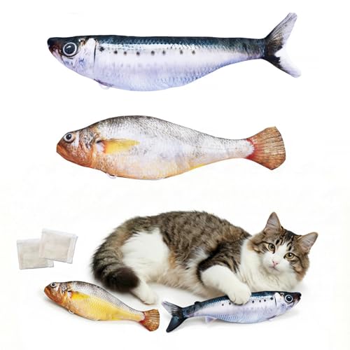 Realistic Floppy Fish Cat Toy with Catnip Toys for Cats Interactive Cat Toys for All Breeds Tap (Floppy Fish Cat Toy)