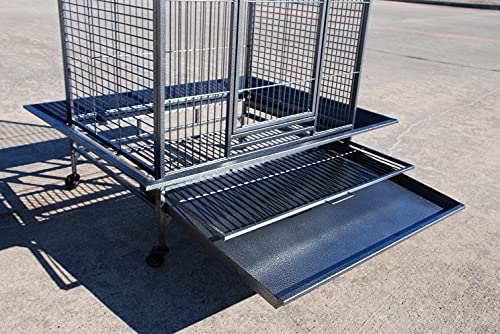 4 Size Castle PlayTop Parrot Cage for Large Macaws Cockatoos African Grey Amazon (24"L x 22"W x 63"H Castle)