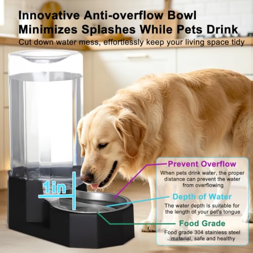 9L Lagre Gravity Dog Water Dispenser (Black / 9L Without Filter)