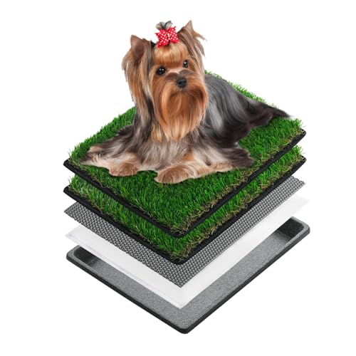 Dog Grass Pee Pads for Dogs with Tray (Small - 18 x 14 inch)