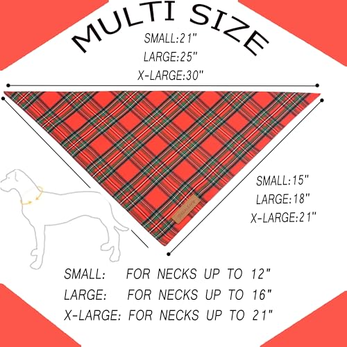 Christmas Dog Bandanas 2 Pack (Christmas / Large)