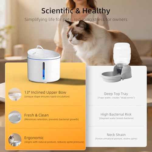 Mini Cat Water Fountain for Pet Cat & Small Dog 34oz (White)