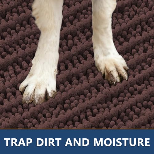 Dog Door Mat for Muddy Paws 40x32 (Layered-Brown / 40"X32")