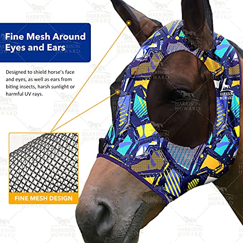 Super Comfort Stretchy Fly Mask Large Eye Space with UV Protection Soft on Skin with Breathability Graffiti Mix (Full (Large) / Graffiti Mix)
