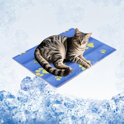 Cooling Dog Bed (Dark Blue Paw / 20''*16'' Small)