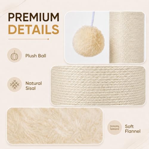 32 Inch Tall Cat Scratching Post (X-Large / Beige)