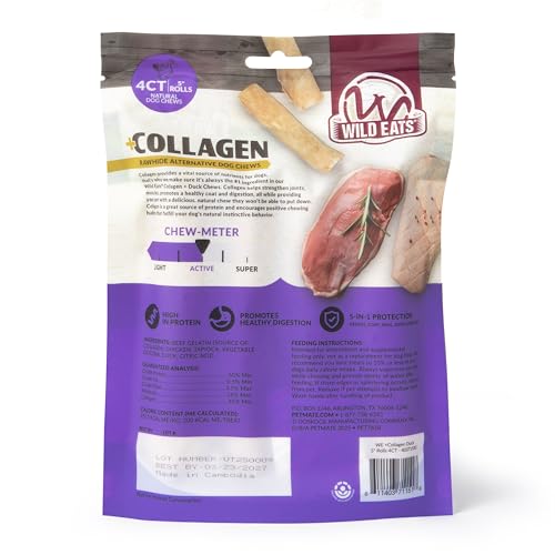 Duck Flavor Collagen Cheek Roll Chews 5" 4pk (8 Ounce (Pack of 4))