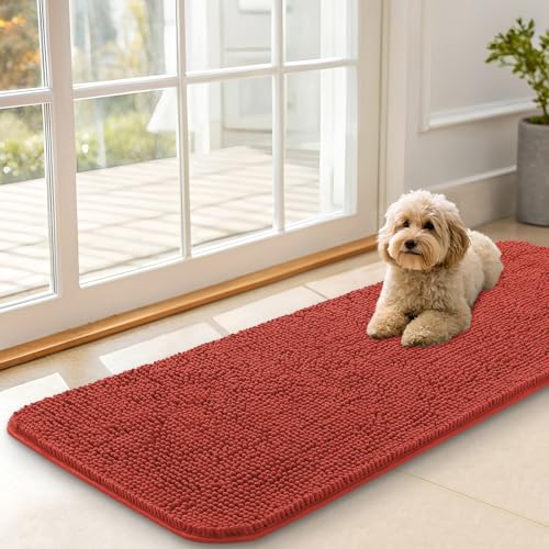 Dog Door Mat for Muddy Paws 47x17 (Maple Red / 47" X 17")