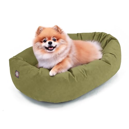 Suede Shredded Memory Foam Mix Calming Dog Bed Washable (Sage)