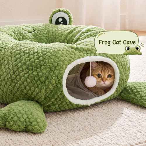 Cat Tunnel Bed with 20 Cat Toys (Light Green / Large)