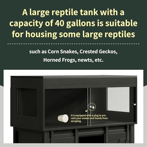 40 Gallon Reptile Terrariumn Tank with Stand (Black / 40 Gallon)