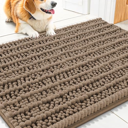 Dog Door Mat for Muddy Paws 30x20 (Layered-Camel / 30"X20")