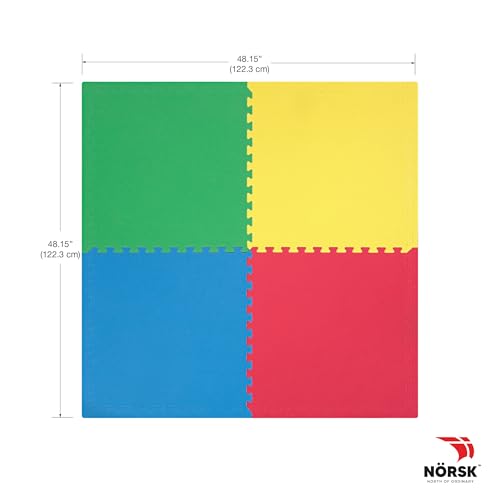 Reversible EVA Foam Play Mats (Multi Color / 4 Tiles - 16 Sq. Ft)