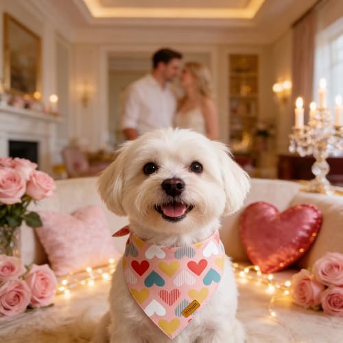Valentines Dog Bandana (X-Large / Valentines-Pink)