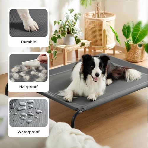 Outdoor Elevated Cooling Dog Bed Large Sized Dog (Green / 49"L x 31.5"W x 8"Th)