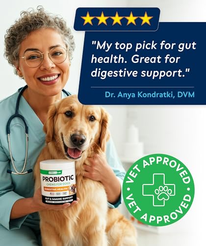 Dog Probiotics Chews for Digestive Health & Gut Support with Yeast and Enzymes (Probiotic Chews / 180Ct (Bacon))