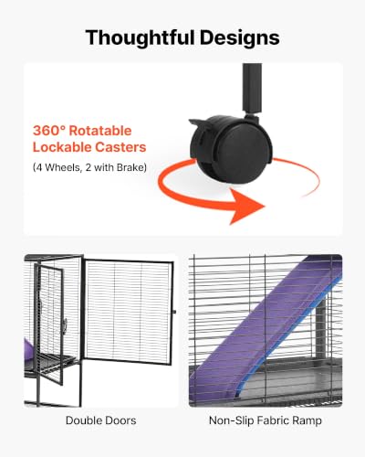 Metal Small Animal Cage 36.22"H 2 (30.3"L x 20.5"W x 36.2"H)