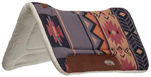 All Purpose Contoured Horse Saddle Pad (32" L x 32" W / AZTEC-CANYON SUNSET/CROWN BLUE)