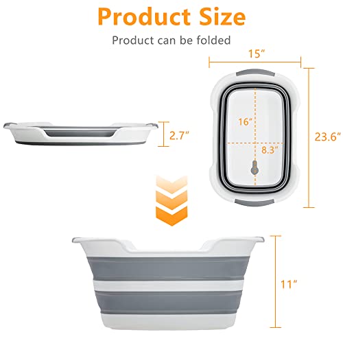 Collapsible Pet Bathtub (Grey)