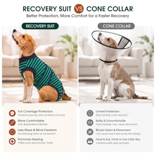 Recovery Suit for Dogs Cats (2x-large (Back:24.8-29.5'', Weight:70+ Lb) / Forest Stripe)