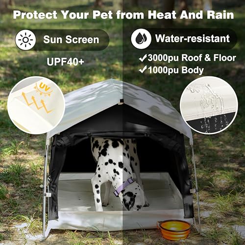 Tent House for Pets up to 100lb (Black / Large, 39.4''L x 31.5''W x 26.4''H)