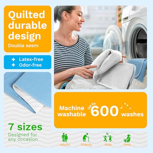 Washable Underpads (Blue/White / 40 Pack - 34x36)