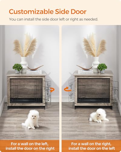 27.2" Dog Crate Furniture (Greige / 27.2"L x 20.1"W x 23.6"H)