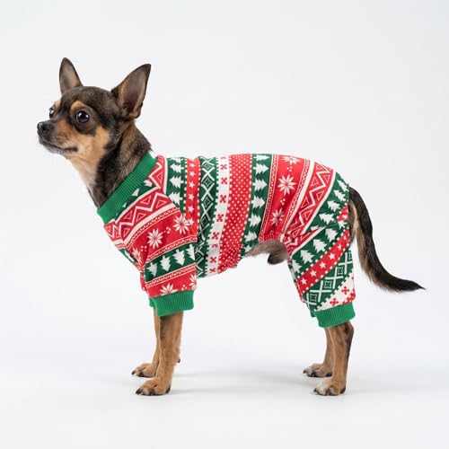 Dog Christmas Outfit (Christmas-Stripes / X-Large)