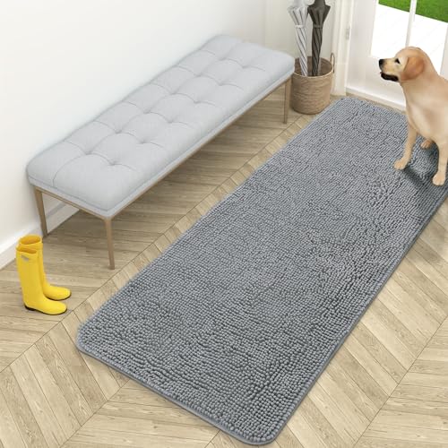 Dog Door Mat for Muddy Paws 59x24 (Grey / 59" X 24")