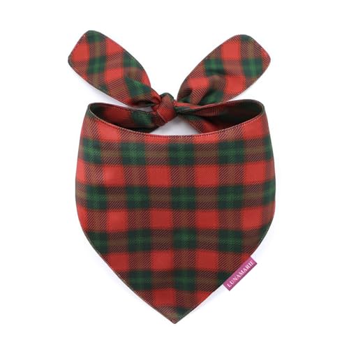 Luxury Pet Birthday Bandanas (Jingle Plaid / Medium)