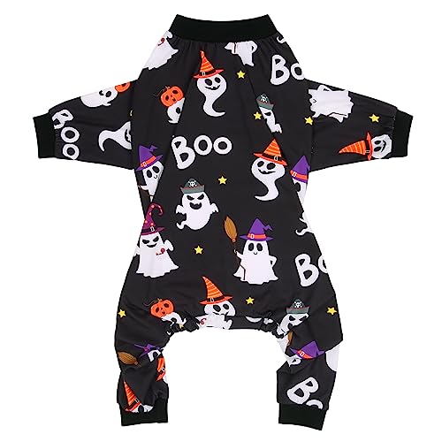 Dog Pajamas One Piece Light Comfy Pjs Pet Costume M (XXX-Large / Cute Ghosts)