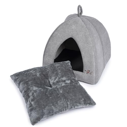 Cat Bed for Indoor Cat (Gray (Tent) / 20" x 20" x H:22")