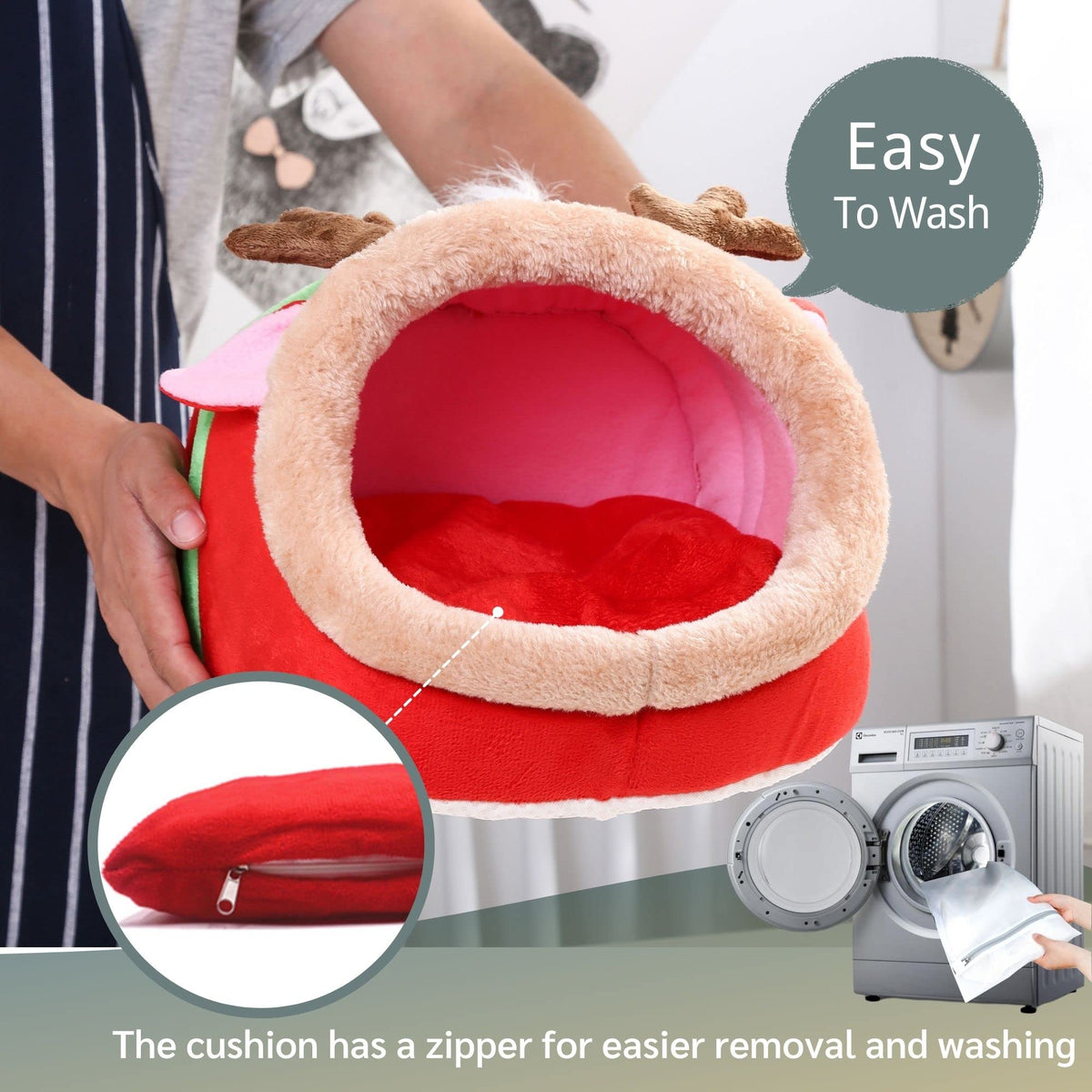 Small Pet Gerbil Hedgehog Guinea Pig Bed Accessories Cage Toys Bearded Dragon House Hamster Supplies Habitat Ferret Rat for Christmas (XL / 5-Reindeer)