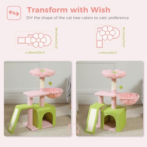 Cactus Cat Tree for Kittens & Small Cats (Pink)
