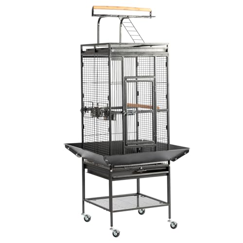 Bird Cage with Wheels (Black)