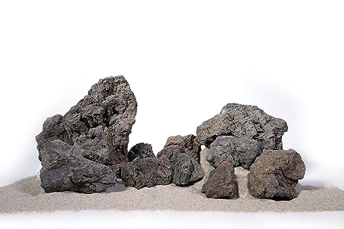 Icelandic Lava Rock 18lb Aquarium Rocks Stones for Fish Tank (13 Black Icelandic Lava Stone(3-9 inches,18lbs))