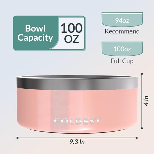 Coldest Dog Bowl (100 oz / Forever Pink Glitter)