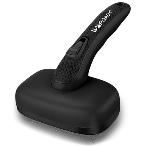 Self Cleaning Slicker Brush for Dog and Cat Shedding (Black)