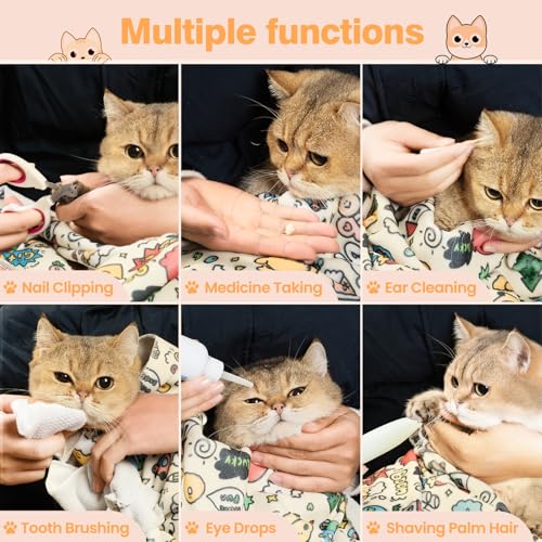 27.6" Cat Grooming Wrap Cat Wrap for Cutting Nails L (L-27.6inch (within 15lbs) / #B1)