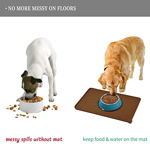 Silicone Pet Feeding Mat (Brown / 24" x 16")