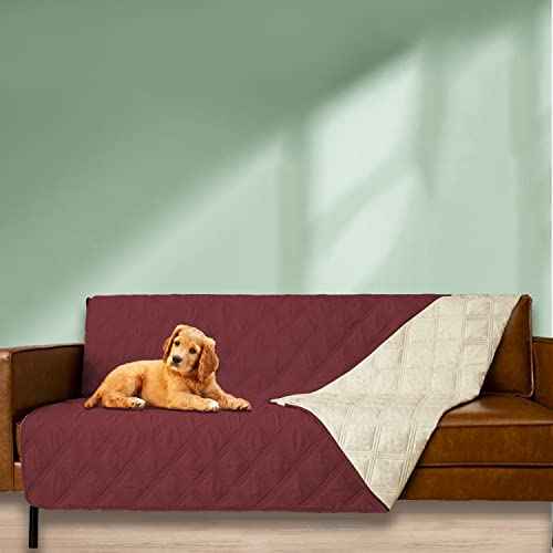 Waterproof Dog Bed Cover Pet Blanket with Anti (40x70 Inch (Pack of 1) / Burgundy)