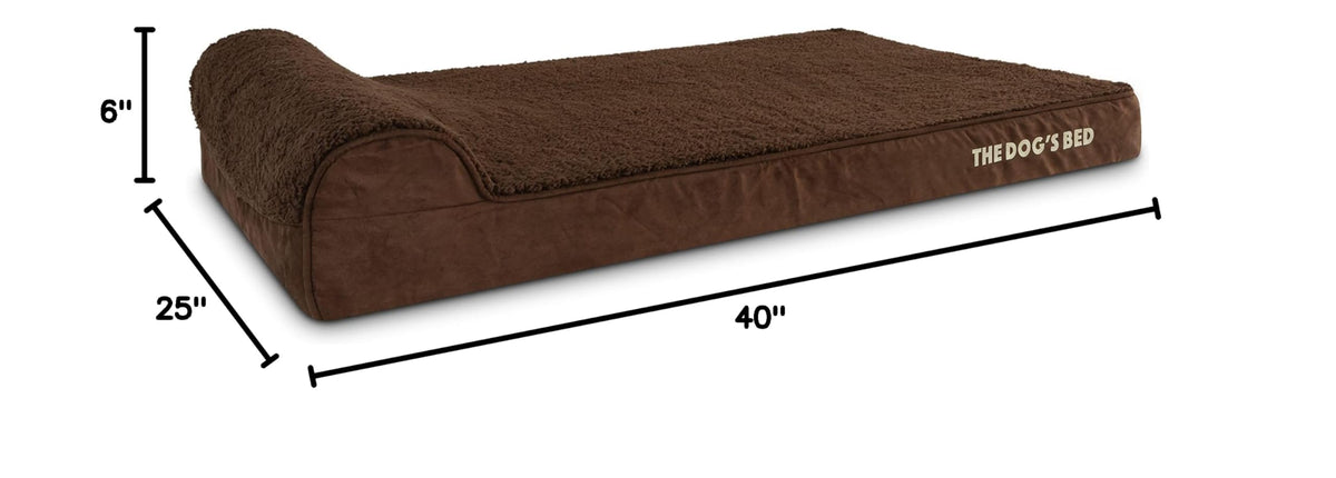 The Dog’s Bed Orthopedic Memory Foam Dog Bed with Headrest XL (Brown Plush / XL (46"L x 28"W x 4"Th))