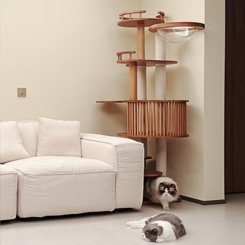 Cat Tree 72.3" Solid Wood Multi (L23.6"xW23.6"xH72.3")