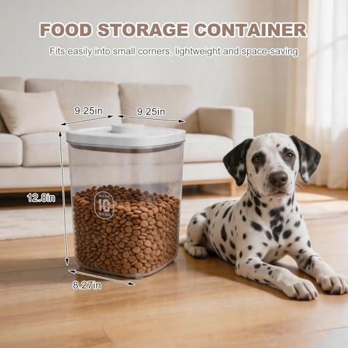 10Lbs 10.57Qt Airtight Dog Cat Food Storage Container and Dog Treat Containers BPA (White-10L-A)