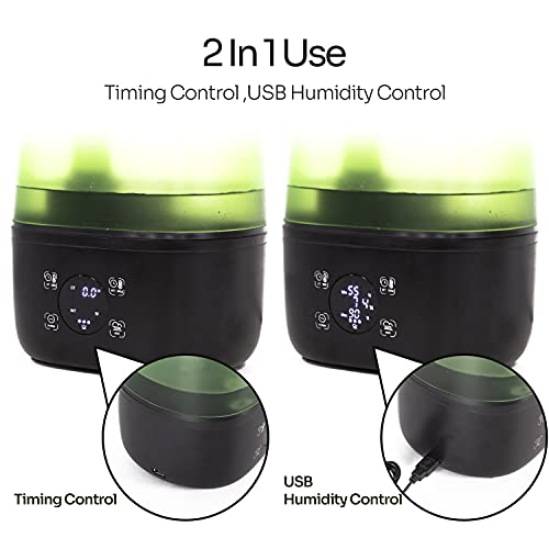 Reptile Automatic Fogger 2 IN 1 Digital Timing & Hygrostat Humidifier Remote Control 4L Large Tank Reptile Terrarium Fogger with Extended Hose for Bearded Dragon (Green)