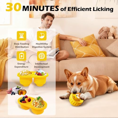 Frozen Treat Dispensing Dog Toy to Keep Them Busy (Yellow)