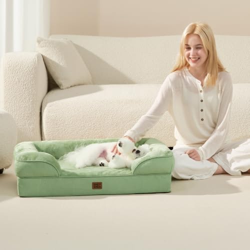 Orthopedic Small Dog Bed (Sage Green / 24.0"l X 18.0"w X 6.0"th)