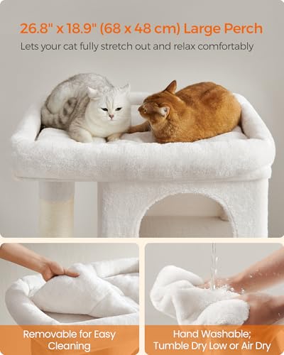 Cat Tree 40.6 (XL (26.8"L x 18.9"W x 40.6"H) / Cream White)