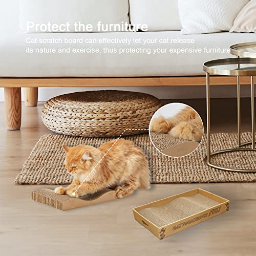 Cat Scratcher Pad Cardboard Scratch Box for Indoor Cats and Kittens (Large for Indoor Cats / 2PCS)