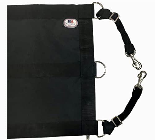 1200D 29"x19" Horse Stall Guard with Replaceable and Adjustable Length Straps and Replaceable Hardware (Black Black)